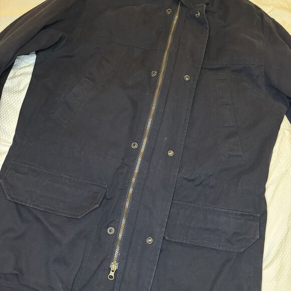 J.Crew Men’s Quilted Field Utility Jacket Navy Size Small Cotton Lined Barn Coat - Picture 8 of 16